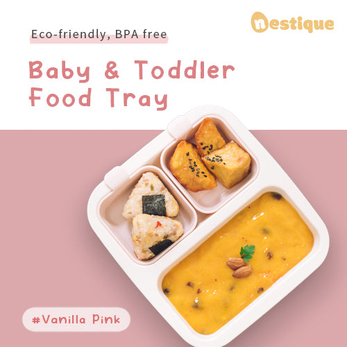 Nestique Mini Plate, Baby and Toddler Food Tray in Vanilla Pink Color