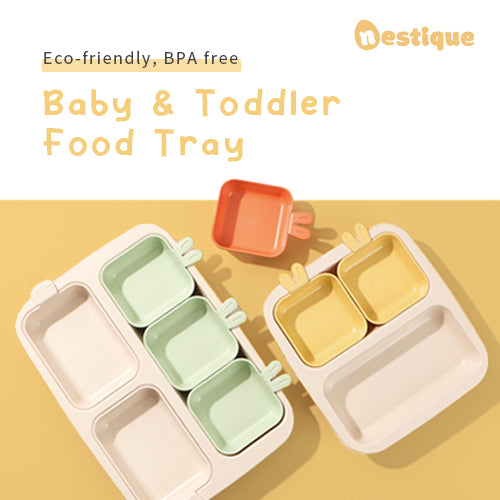 Nestique Rabbit One Plate is an eco-friendly, BPA free baby and toddler food tray